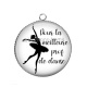 Pendentif Cabochon Argent - pour la meilleure prof de danse