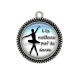 Pendentif Cabochon Argent - a la meilleure prof de danse