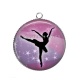 Pendentif Cabochon Argent - danseuse
