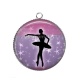 Pendentif Cabochon Argent - danseuse