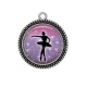 Pendentif Cabochon Argent - danseuse