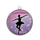 Pendentif Cabochon Argent - danseuse