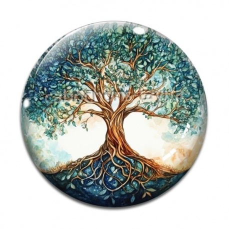 Cabochon Verre - arbre de vie