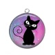 Pendentif Cabochon Argent - chat 