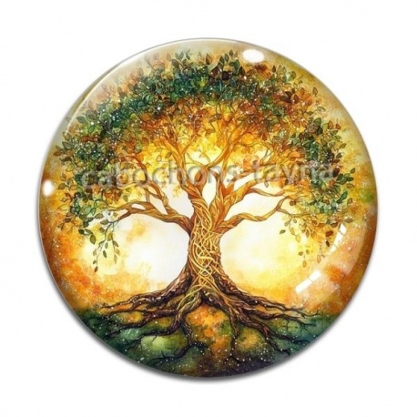 Cabochon Verre - arbre de vie