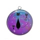 Pendentif Cabochon Argent - chat 