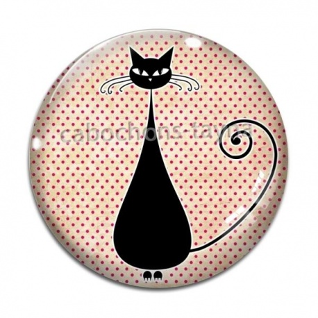 Cabochon Verre - chat 