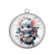 Pendentif Cabochon Argent - souris