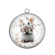 Pendentif Cabochon Argent - souris