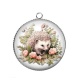 Pendentif Cabochon Argent - hérisson
