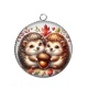 Pendentif Cabochon Argent - hérisson