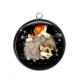 Pendentif Cabochon Argent - hérisson