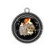 Pendentif Cabochon Argent - hérisson