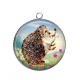 Pendentif Cabochon Argent -  hérisson