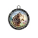 Pendentif Cabochon Argent -  hérisson