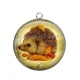 Pendentif Cabochon Argent -  hérisson