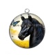 Pendentif Cabochon Argent - cheval