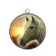 Pendentif Cabochon Argent - cheval