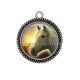 Pendentif Cabochon Argent - cheval