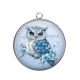 Pendentif Cabochon Argent - chouette