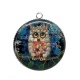 Pendentif Cabochon Argent - chouette