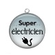 Pendentif Cabochon Argent - super électricien