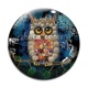 Cabochon Verre - chouette