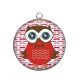Pendentif Cabochon Argent - chouette