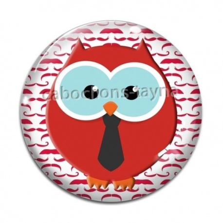 Cabochon Verre - chouette