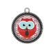 Pendentif Cabochon Argent - chouette