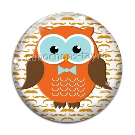 Cabochon Verre - chouette