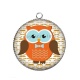 Pendentif Cabochon Argent - chouette