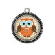 Pendentif Cabochon Argent - chouette