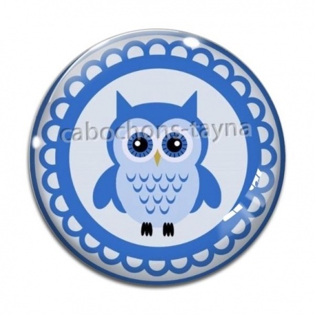Cabochon Verre - chouette