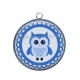 Pendentif Cabochon Argent - chouette