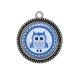 Pendentif Cabochon Argent - chouette
