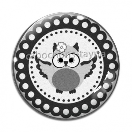 Cabochon Verre - chouette