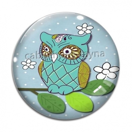 Cabochon Verre - chouette
