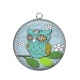Pendentif Cabochon Argent - chouette