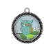 Pendentif Cabochon Argent - chouette