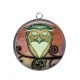 Pendentif Cabochon Argent - chouette