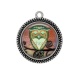 Pendentif Cabochon Argent - chouette