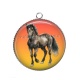 Pendentif Cabochon Argent - cheval