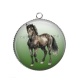 Pendentif Cabochon Argent - cheval