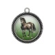 Pendentif Cabochon Argent - cheval