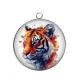 Pendentif Cabochon Argent - tigre