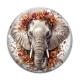 Cabochon Verre - éléphant