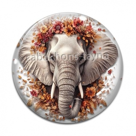 Cabochon Verre - éléphant