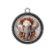 Pendentif Cabochon Argent - éléphant