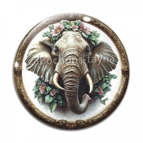 Cabochon Verre - éléphant